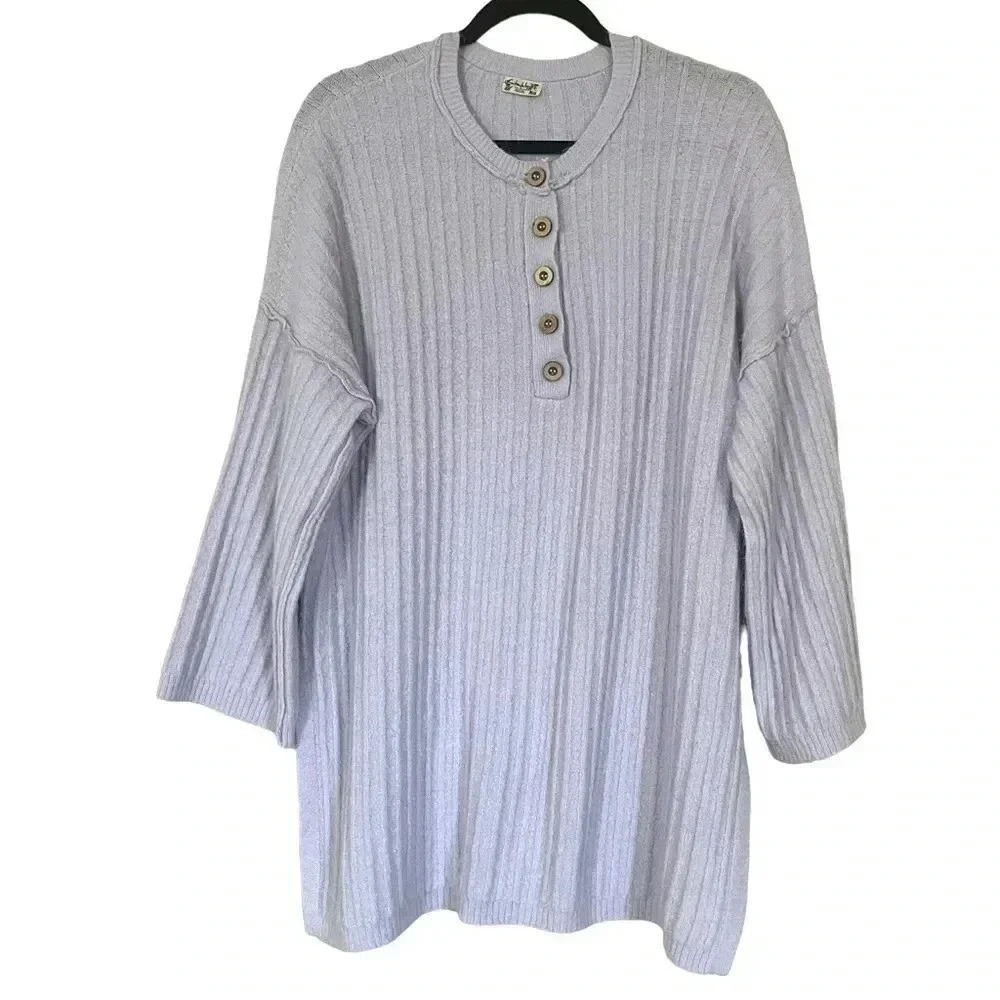 Intimately Free People Women Over Sized sweater Sz SP Purple Boho dolman sleeve